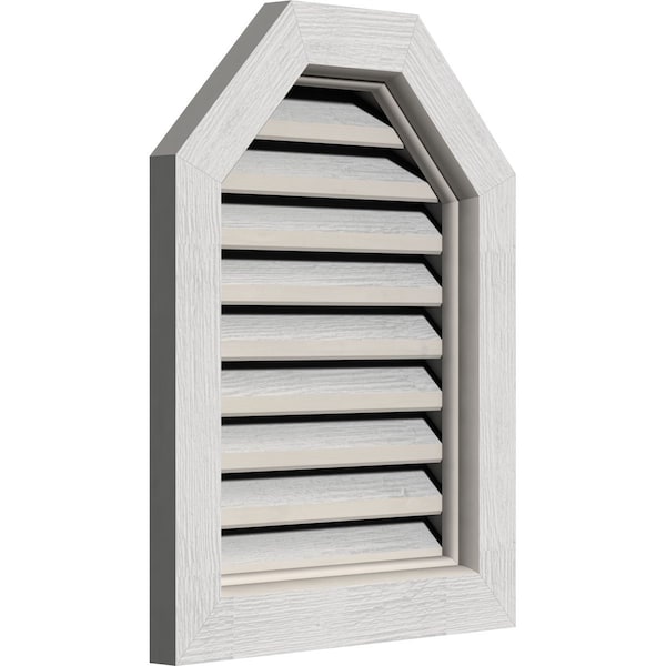 Octagonal Top Gable Vent Western Red Cedar Gable Vent W/Brick Mould Face Frame, 24W X 24H